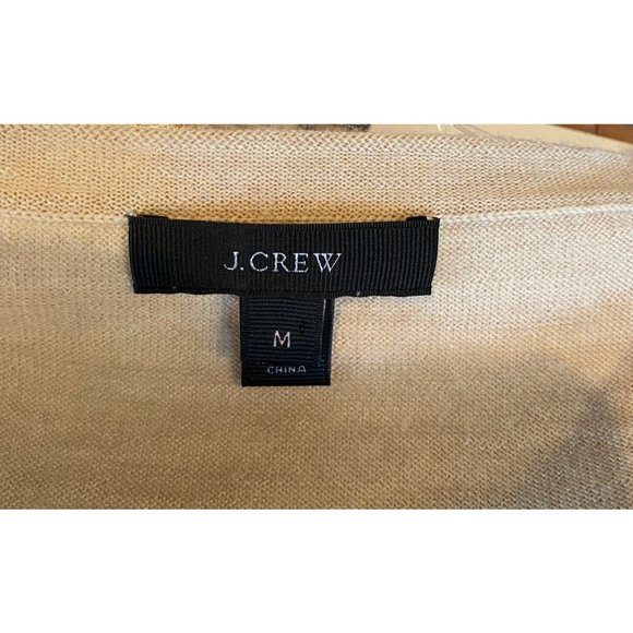 J. Crew Women's 100% Merino Wool Beige Long Sleeve Top Sweater Size Medium - Picture 4 of 6